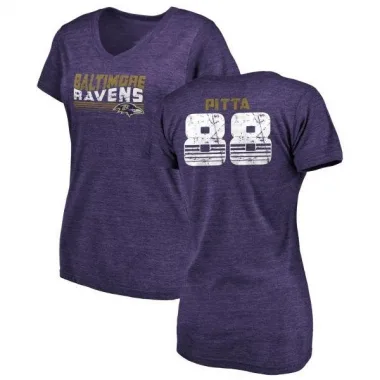 Kevin Zeitler Baltimore Ravens Women's Purple Name & Number Logo Slim Fit  Long Sleeve T-Shirt 